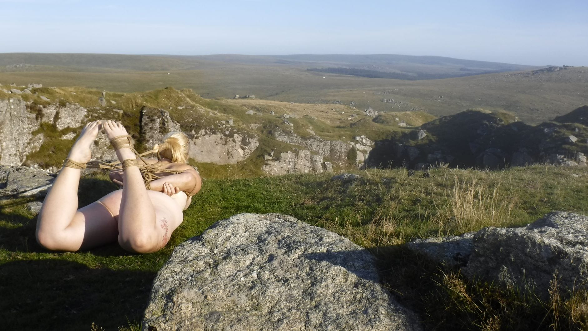 Barefoot sub hogtied on Swell tor quarry