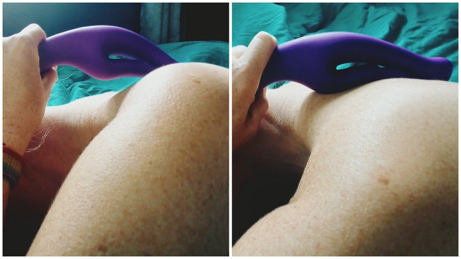 dual stimulation vibrator used as a back massager