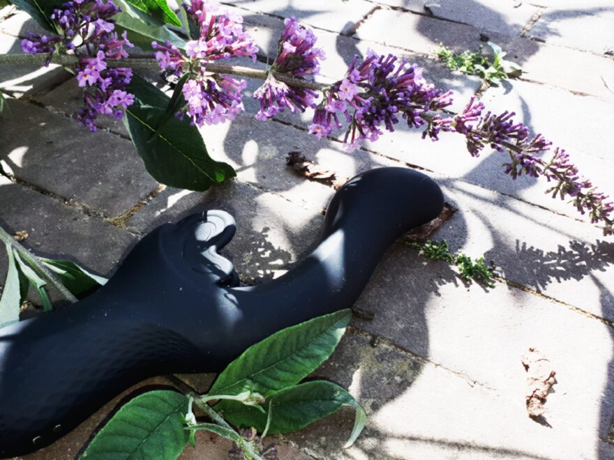 The butterfly bush displays a butterfly styled dual stimulator with a difference.