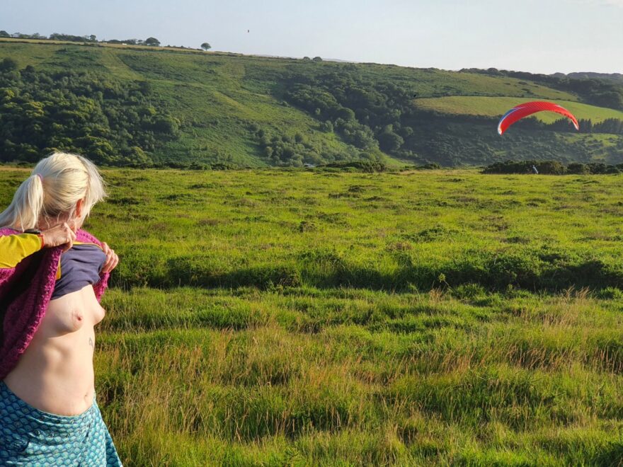 Parascending on Dartmoor is a joy to see.